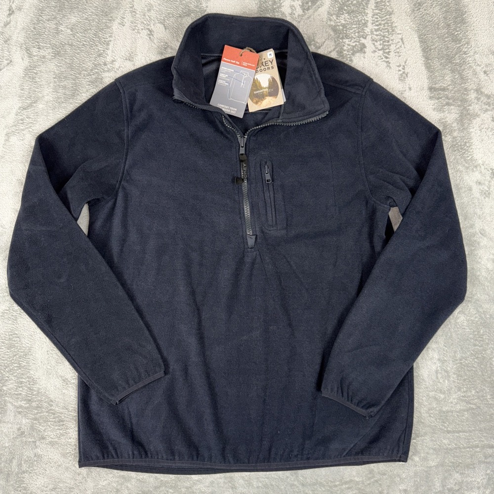 NEW Jockey Black Men's 1/2 Zip Up Mock Neck Pullover Size M